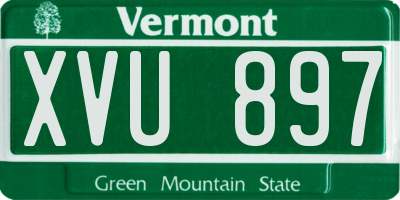 VT license plate XVU897