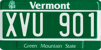 VT license plate XVU901