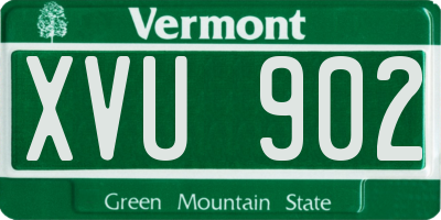 VT license plate XVU902