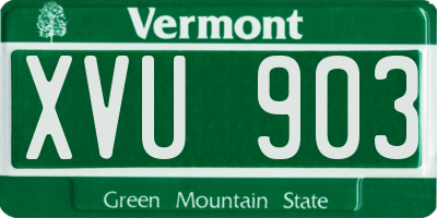 VT license plate XVU903