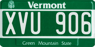 VT license plate XVU906