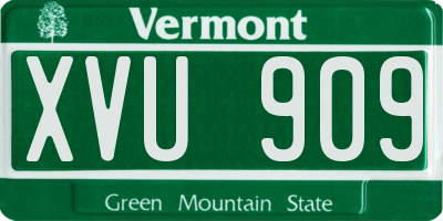 VT license plate XVU909