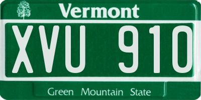 VT license plate XVU910