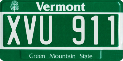 VT license plate XVU911