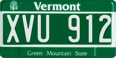VT license plate XVU912