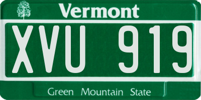VT license plate XVU919