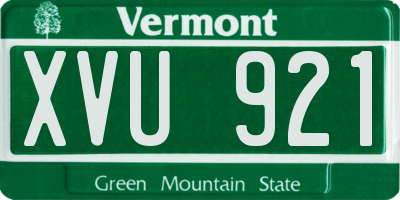 VT license plate XVU921