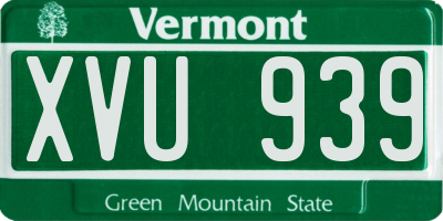 VT license plate XVU939