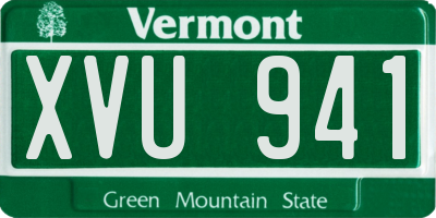 VT license plate XVU941