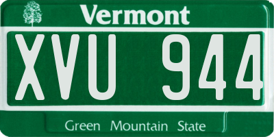 VT license plate XVU944