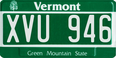 VT license plate XVU946