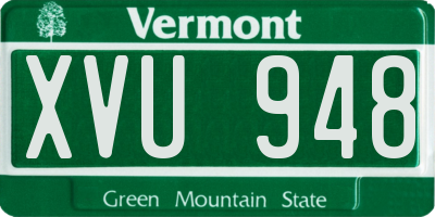 VT license plate XVU948