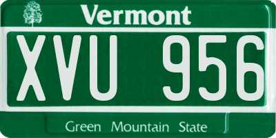 VT license plate XVU956