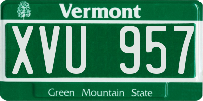VT license plate XVU957