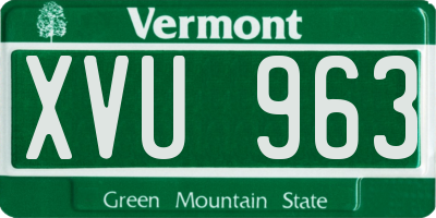VT license plate XVU963