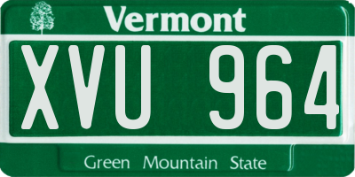 VT license plate XVU964