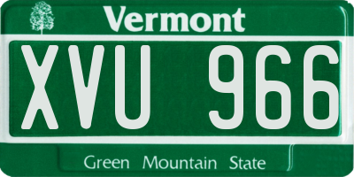 VT license plate XVU966