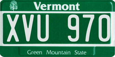 VT license plate XVU970