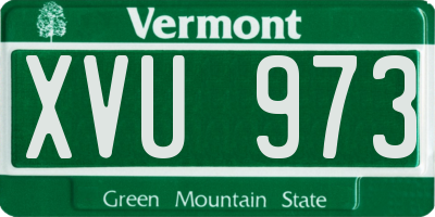VT license plate XVU973