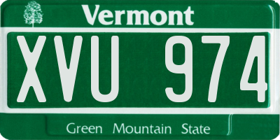 VT license plate XVU974