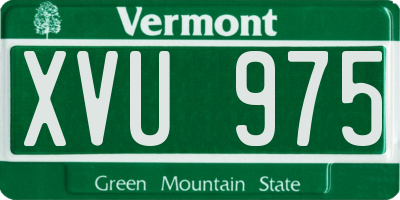 VT license plate XVU975