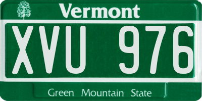 VT license plate XVU976