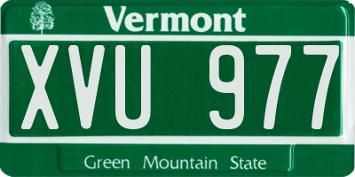 VT license plate XVU977
