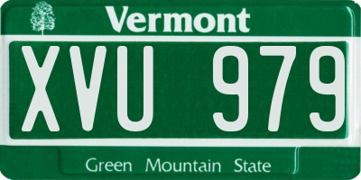 VT license plate XVU979