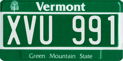 VT license plate XVU991