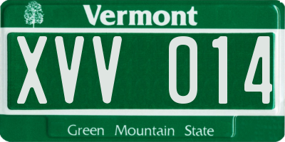 VT license plate XVV014