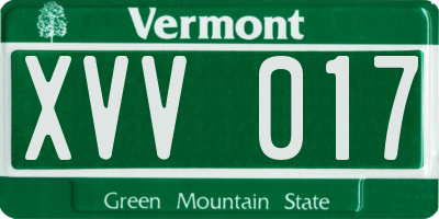 VT license plate XVV017