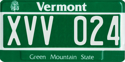 VT license plate XVV024