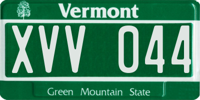 VT license plate XVV044
