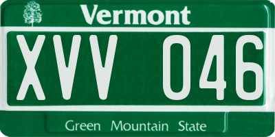 VT license plate XVV046
