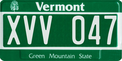 VT license plate XVV047