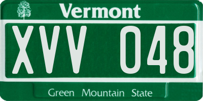 VT license plate XVV048