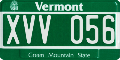 VT license plate XVV056