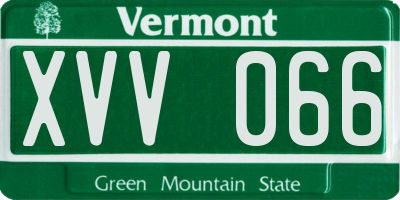 VT license plate XVV066