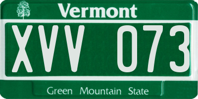 VT license plate XVV073