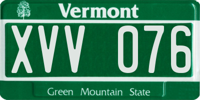 VT license plate XVV076