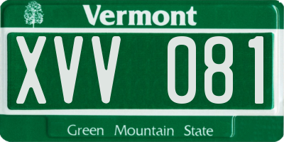 VT license plate XVV081