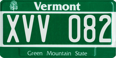 VT license plate XVV082