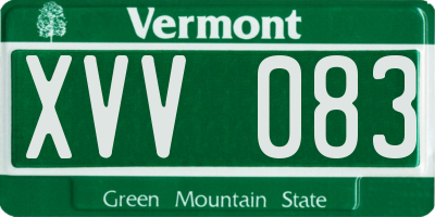 VT license plate XVV083