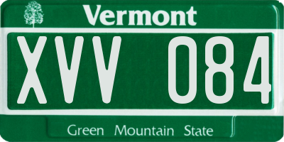 VT license plate XVV084