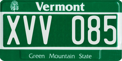 VT license plate XVV085