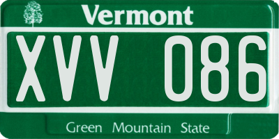 VT license plate XVV086