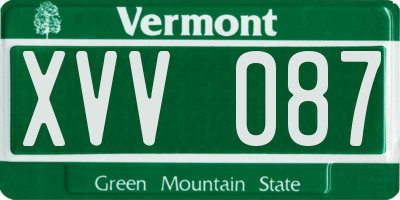 VT license plate XVV087