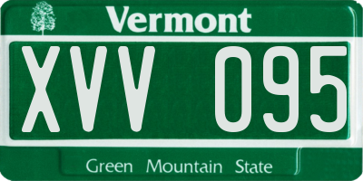 VT license plate XVV095