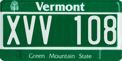 VT license plate XVV108