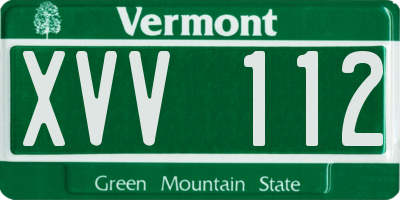 VT license plate XVV112
